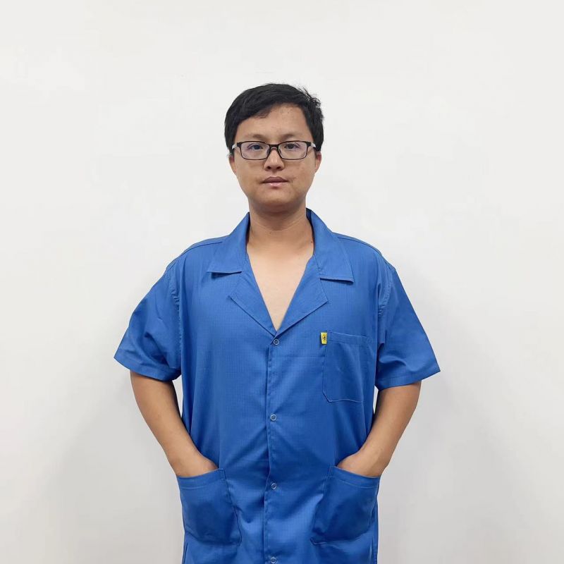 Short Sleeve Short ESD Cotton Smock (Model: ES0103-1)